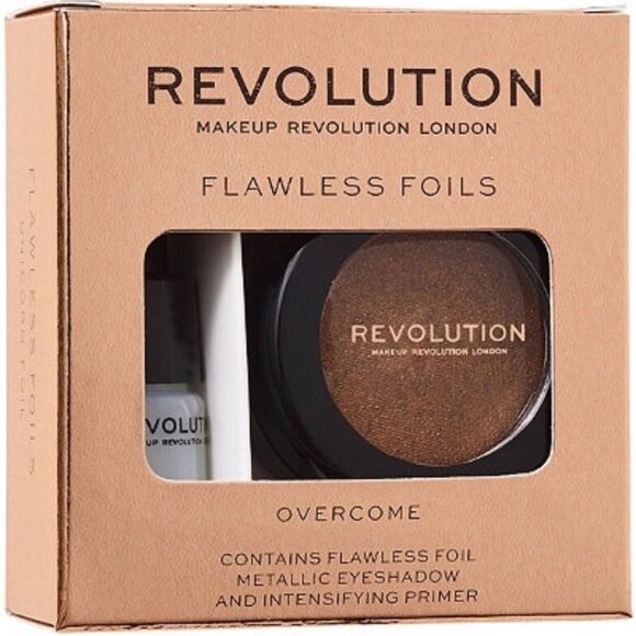 Revolution Makeup Flawless Foils Primer Eye Foil Shadow *OVERCOME* Golden Brown - Picture 4 of 4